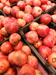 Pomegranate on the counter in the store