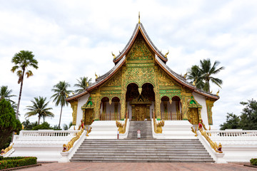 Luang Prabang, Laos – December 14, 2018: Wat Haw Pha Bang buddhist temple in Royal Palace in Luang Prabang old town, former capital of Laos and now a UNESCO World Heritage city.
