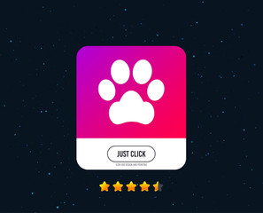 Dog paw sign icon