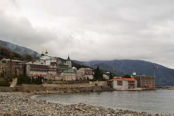 Saint Panteleimon Monastery, Athos Peninsula, Mount Athos, Chalkidiki, Greece.