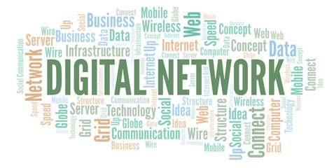 Digital Network word cloud.