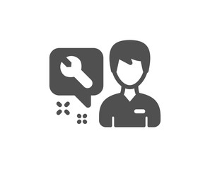 Spanner tool icon. Repairman service sign. Fix instruments symbol. Quality design element. Classic style icon. Vector