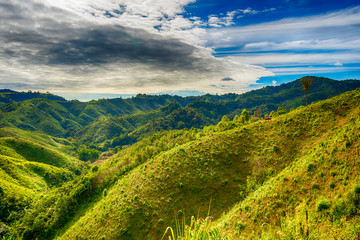 Beautiful landscapes, work of green mountain meadows, Nan province, Thailand.