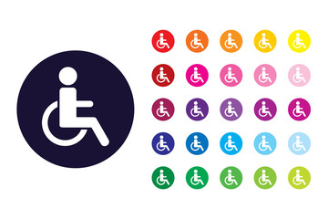 Disabled people sign icon. Disabled people color symbol.