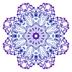Pattern of mandala. Vector illustration. Modern Decorative floral color mandala. Decorative Cicle ornament. Floral design. Anti-stress therapy pattern.