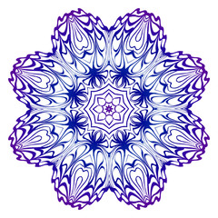 Pattern of mandala. Vector illustration. Modern Decorative floral color mandala. Decorative Cicle ornament. Floral design. Anti-stress therapy pattern.