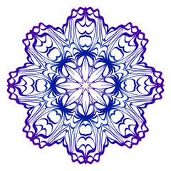 Pattern of mandala. Vector illustration. Modern Decorative floral color mandala. Decorative Cicle ornament. Floral design. Anti-stress therapy pattern.