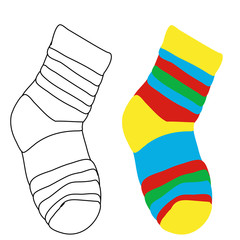 isolated, striped sock, colorful