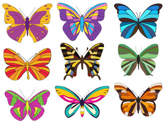 Obraz na płótnie Canvas butterflies in a set