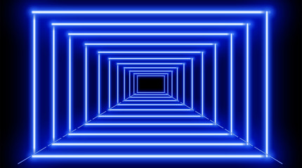 Neon blue frames. vector