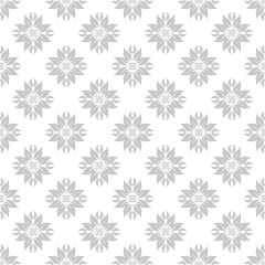 Floral seamless pattern. Gray design on white background