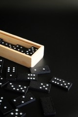 Domino on black background