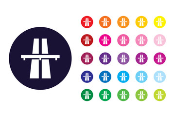 Obraz premium Road sign icon. Road color symbol.