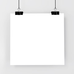 Empty advertising poster (banner) - mockup template on gray background. 3D rendering