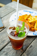 a refreshment beverage in the tropical season