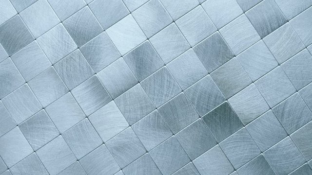 Metal surface consisting of square plates. Abstract squares background.