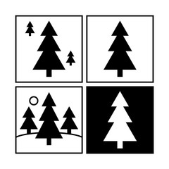 Obraz premium tree set of vector icons