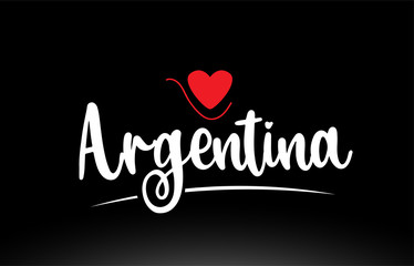 Argentina country text typography logo icon design on black background