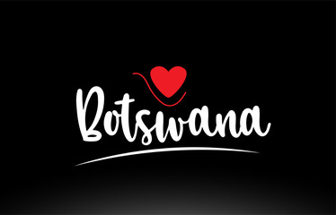 Botswana country text typography logo icon design on black background