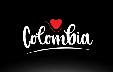 Fototapeten Colombia country text typography logo icon design on black background © dragomirescu