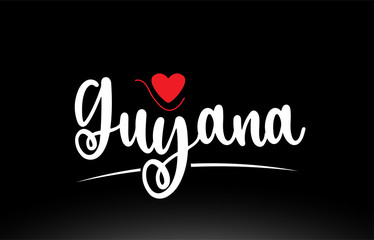 Guyana country text typography logo icon design on black background
