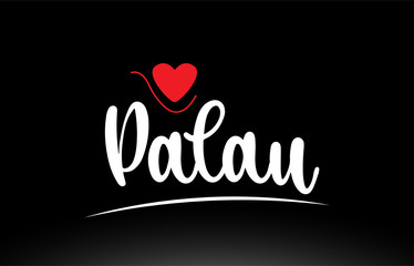 Palau country text typography logo icon design on black background
