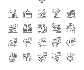 Lose things Well-crafted Pixel Perfect Vector Thin Line Icons 30 2x Grid for Web Graphics and Apps. Simple Minimal Pictogram