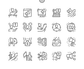Promotion Well-crafted Pixel Perfect Vector Thin Line Icons 30 2x Grid for Web Graphics and Apps. Simple Minimal Pictogram