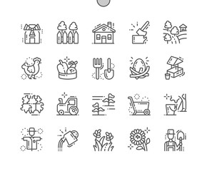 Village Well-crafted Pixel Perfect Vector Thin Line Icons 30 2x Grid for Web Graphics and Apps. Simple Minimal Pictogram - obrazy, fototapety, plakaty