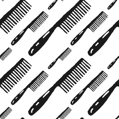 hairbrush vector seamless pattern