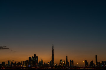 Fototapeta na wymiar Dubai skyline city view, United arabic emirates
