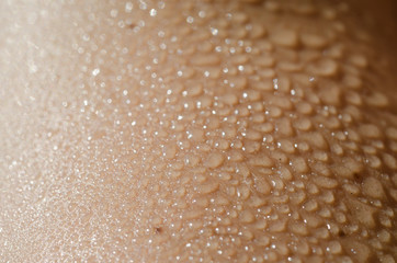 Wet Skin with Water Drops.