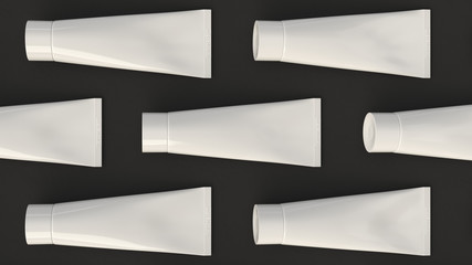 Pattern from blank white tube of toothpaste, cream or gel