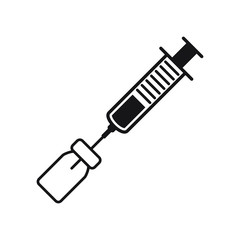 Fototapeta premium Syringe icon, hypodermic vector icon