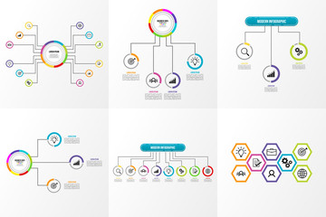 Set Of Infographics Elements Vector Design Template. Business Data Visualization Infographics Timeline with Marketing Icons most useful can be used for workflow, presentation, diagrams, reports