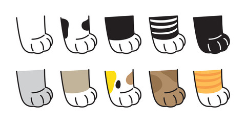 cat paw vector kitten breed icon logo calico footprint cartoon character illustration doodle