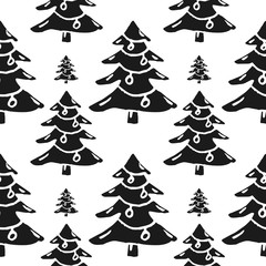new year tree vector seamless pattern