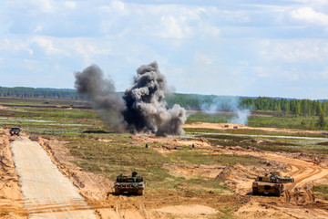 Saber Strike military training in the landfill in Latvia.