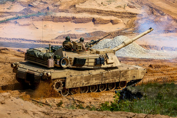 Tank in military training Saber Strike in Latvia.