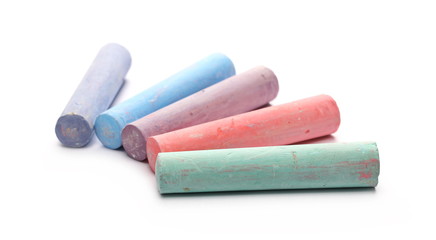 Colorful chalks isolated on white background