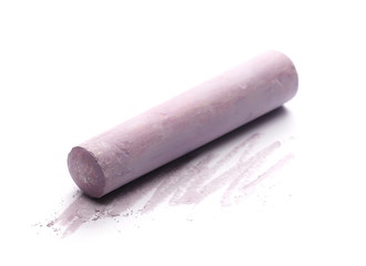Purple chalk isolated on white background