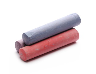 Colorful chalks isolated on white background