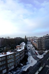 Bruxelles : Quartier Edmond Machtens sous la neige (Molenbeek-Saint-Jean)
