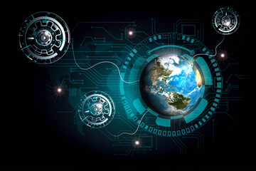 disruptive technologies that changed the world.disruption concept.Texture map courtesy of NASA.
