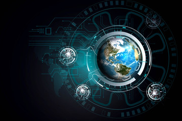 disruptive technologies that changed the world.disruption concept.Texture map courtesy of NASA.