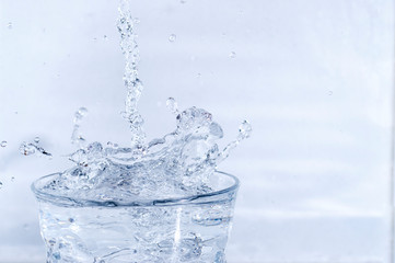 Close up of Water Splashing in a Glass