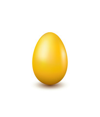 Realistic Easter golden egg isolated on white background