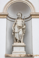 Fototapeta na wymiar Elements of the Neptune statue in the Albertina Palace Museum in Vienna. Austria.
