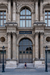 old facade of louvre museum square