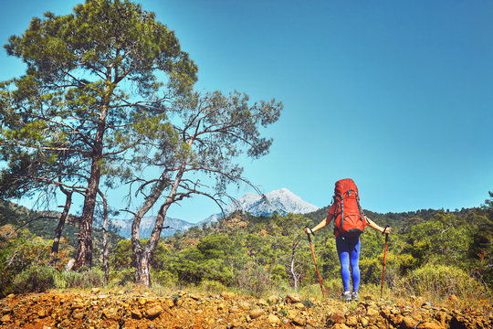 Traveling is a tourist route with a backpack.
